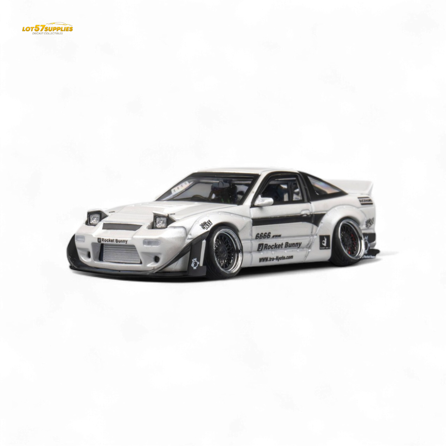 MicroTurbo Nissan 180SX Pandem Rocket Bunny White 1:64