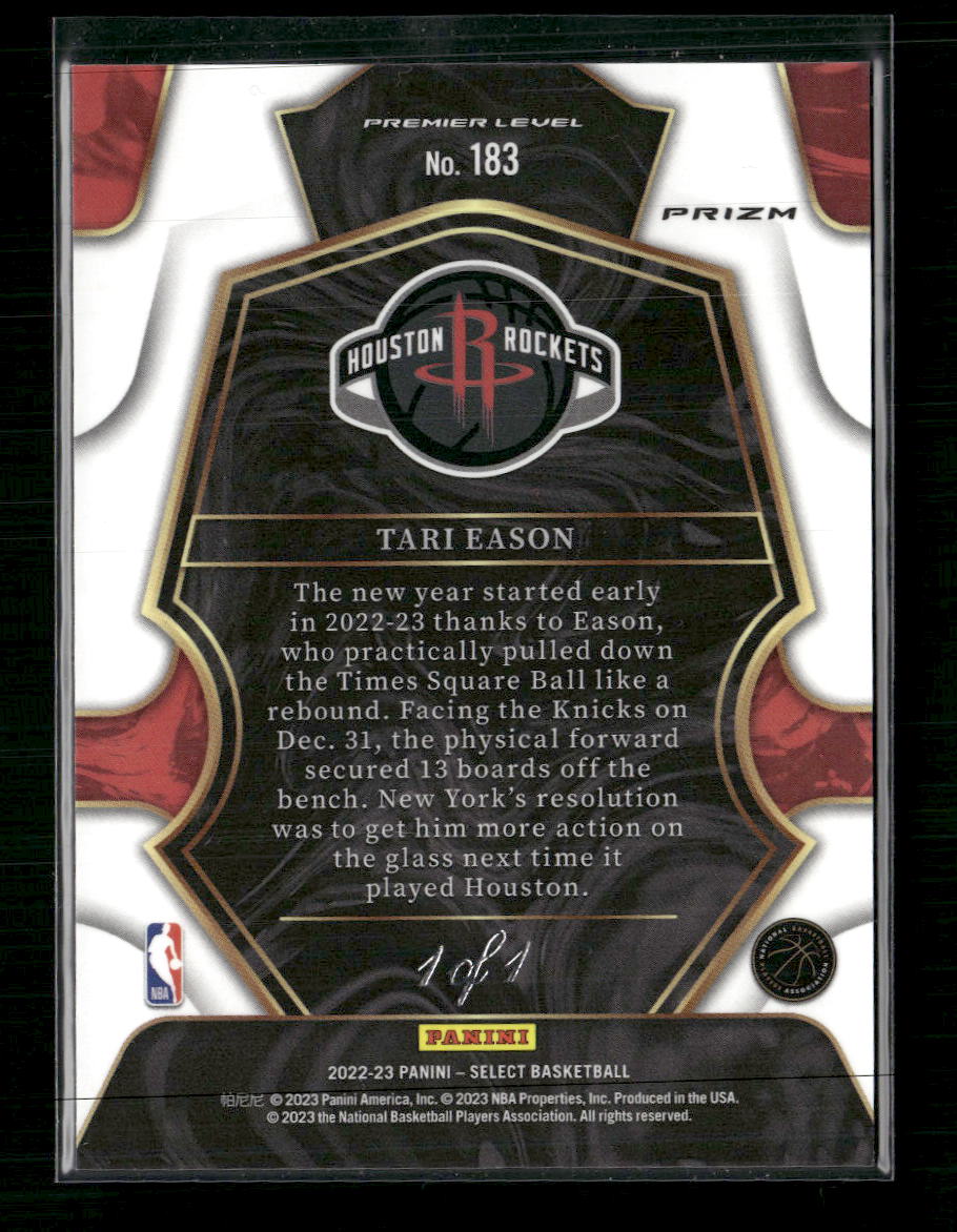 2022-23 Panini Select Black White Gold Prizms Tari Eason Rookie #/1 #183