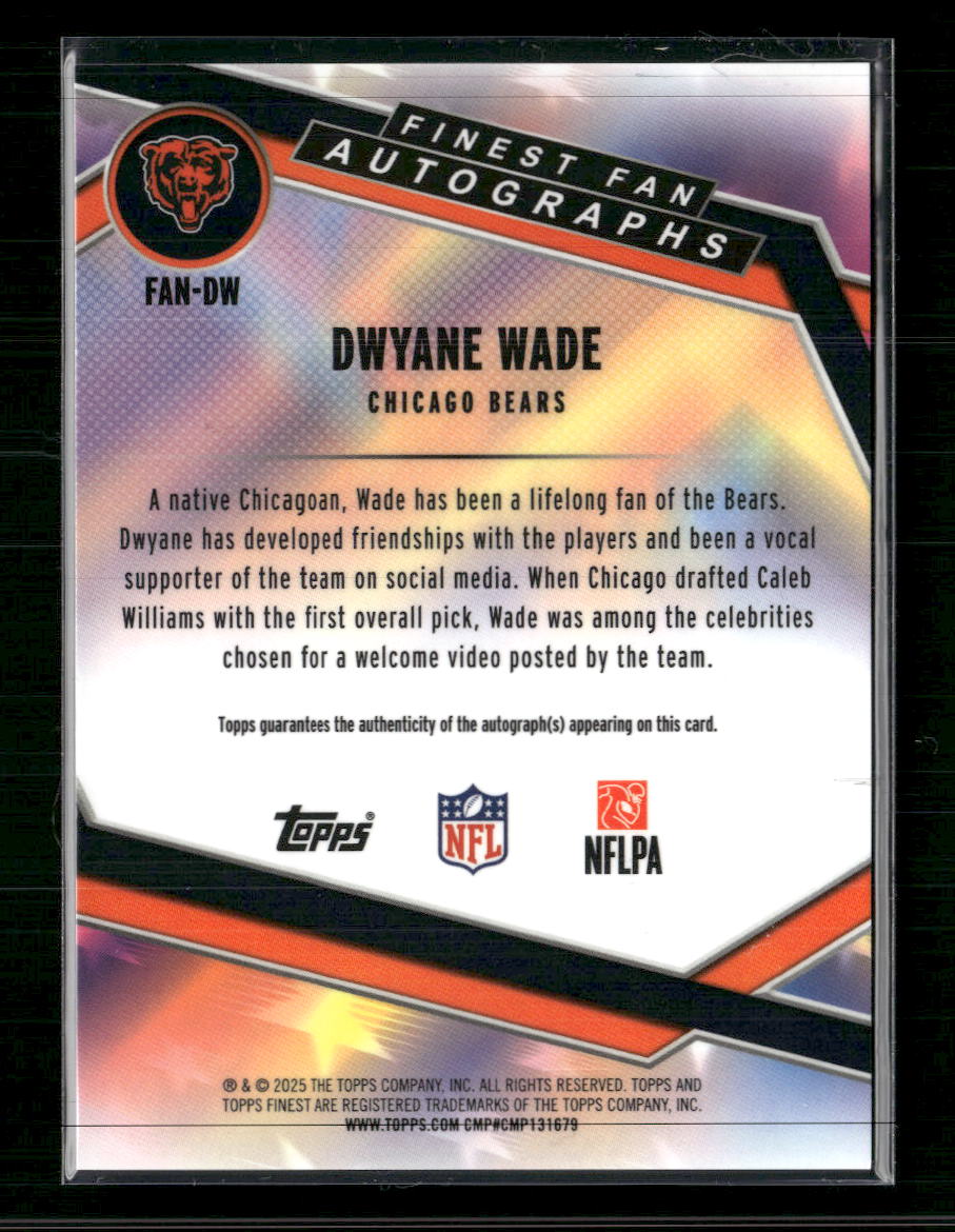 2025 Finest Finest Fans Autographs Dwayne Wade Auto #FAN-DW