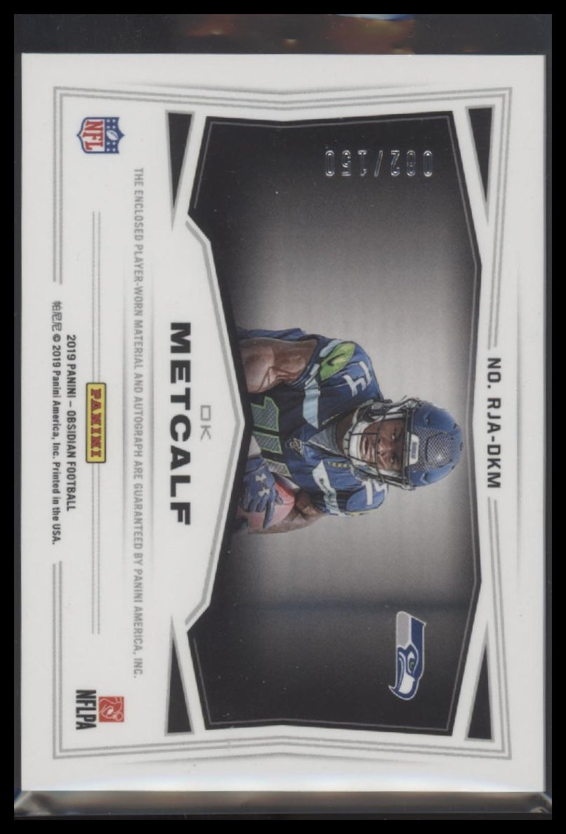 2019 Panini Obsidian Rookie Jersey Autos DK Metcalf #/150 Auto #RJA-DKM