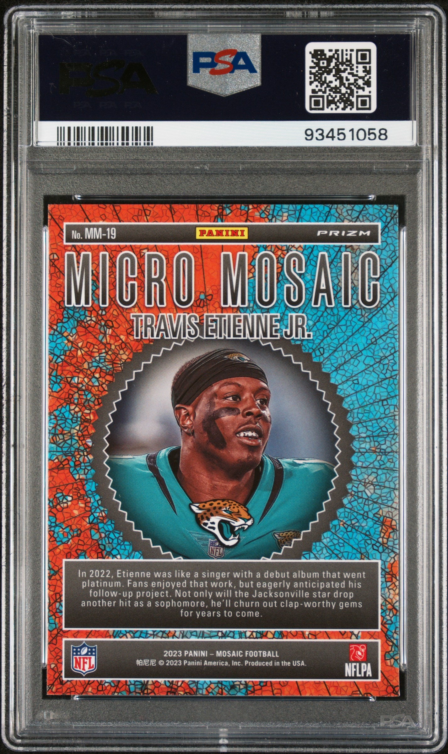 2023 Panini Mosaic Micro Mosaic Travis Etienne Jr. 10 PSA #MM19