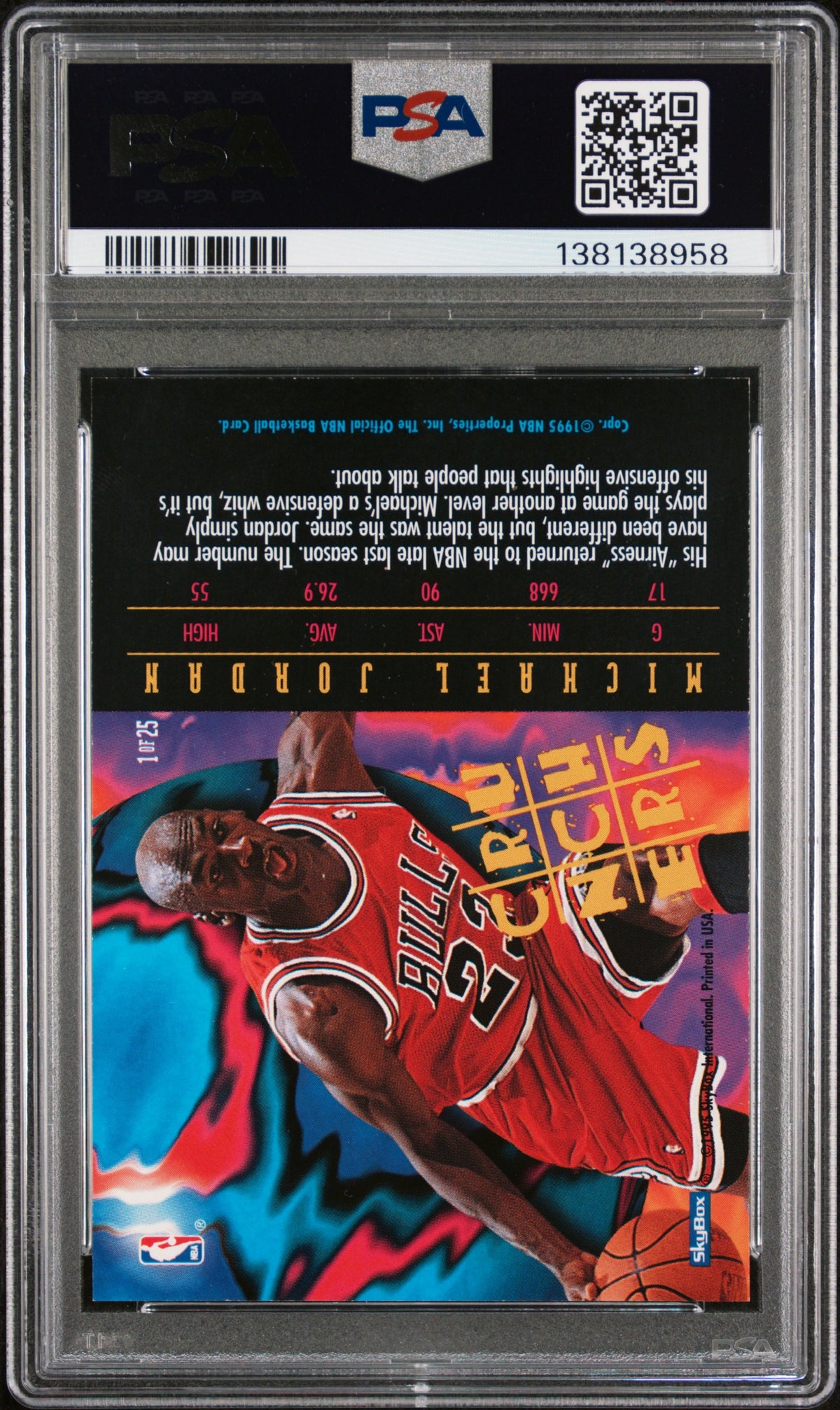 1995 Hoops Number Crunchers Number Crunchers Michael Jordan 7 PSA #1