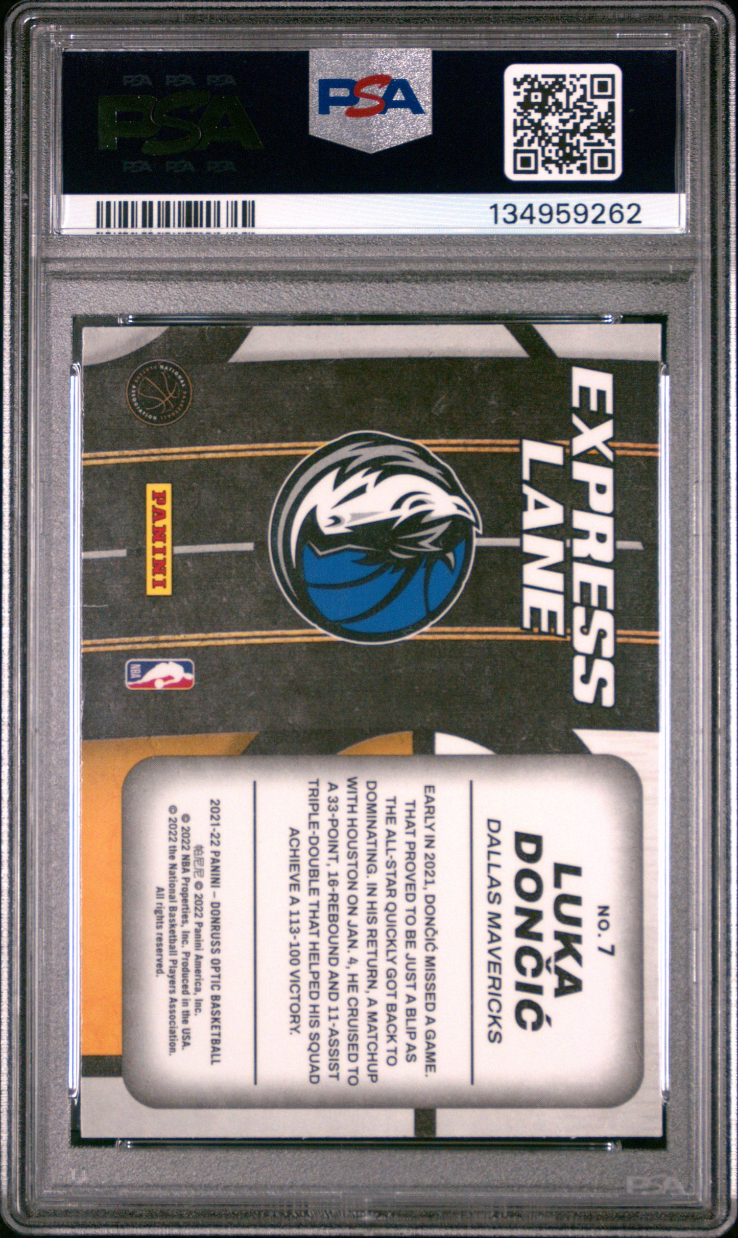 2021 Panini Donruss Optic Express Lane Express Lane Luka Doncic 10 PSA #7