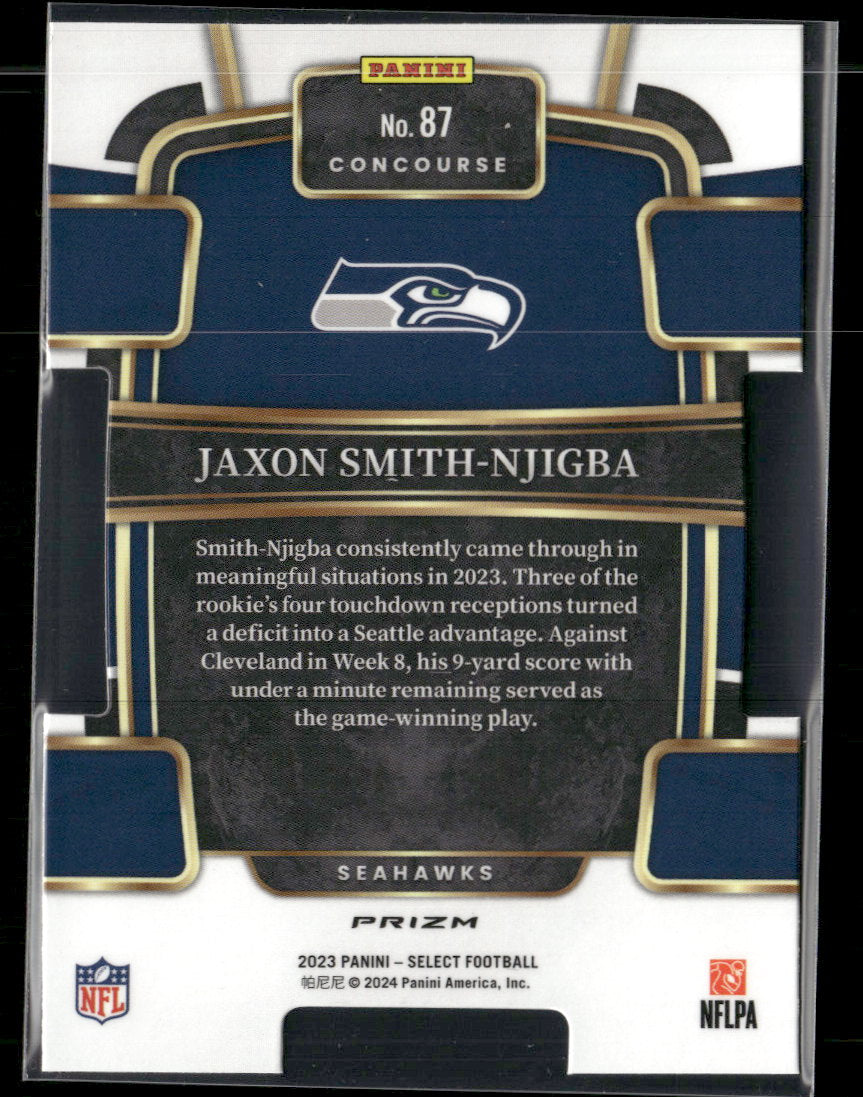 2023 Panini Select Black and Gold Prizms Die Cuts Jaxon Smith-Njigba Rookie #87