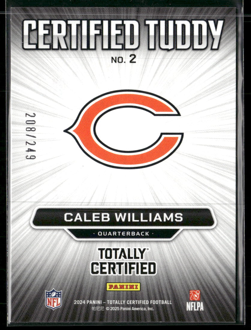 2024 Panini Totally Certified Certified Tuddy Mirror Red Caleb Williams #/249 #2