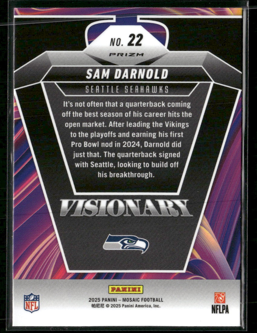 2025 Panini Mosaic Visionary Sam Darnold #22