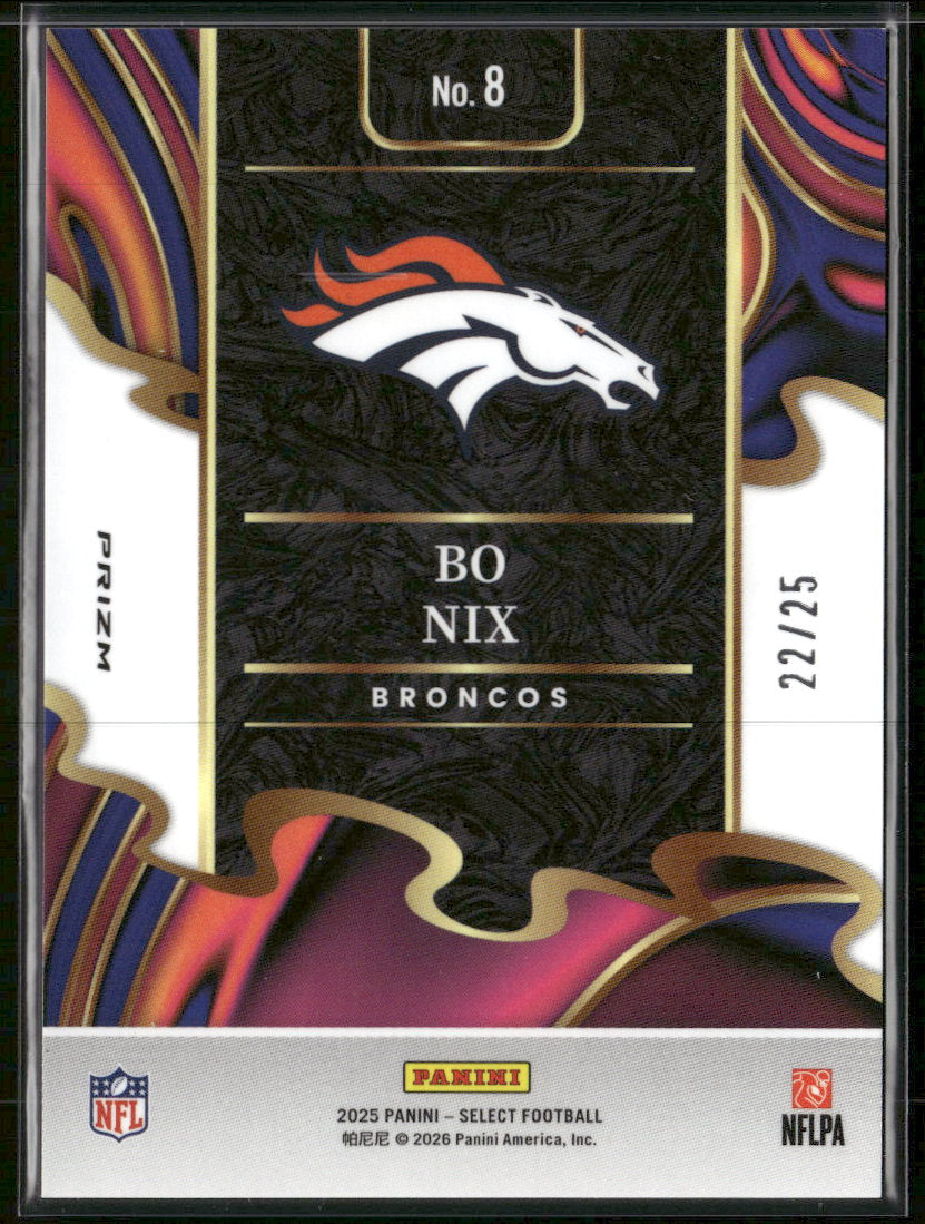 2025 Panini Select Phenomenon Tie-Dye Prizm Bo Nix #/25 #8