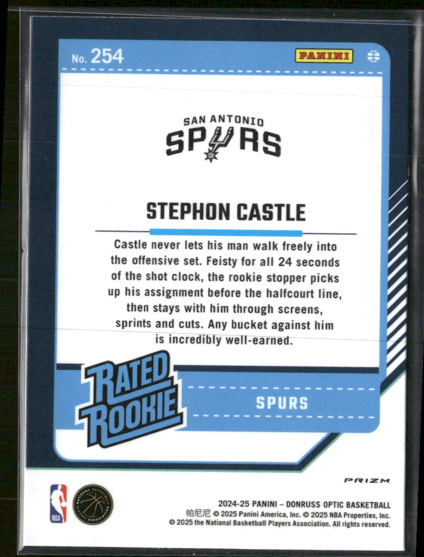 2024-25 Donruss Optic Blue Velocity Stephon Castle Rookie #254