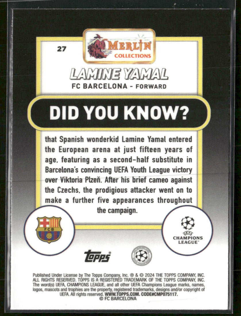 2023-24 Merlin UEFA Club Competitions Lamine Yamal Rookie #27