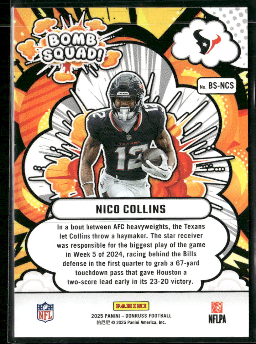 2025 Donruss Bomb Squad Holo #/100 Nico Collins #BS-NCS