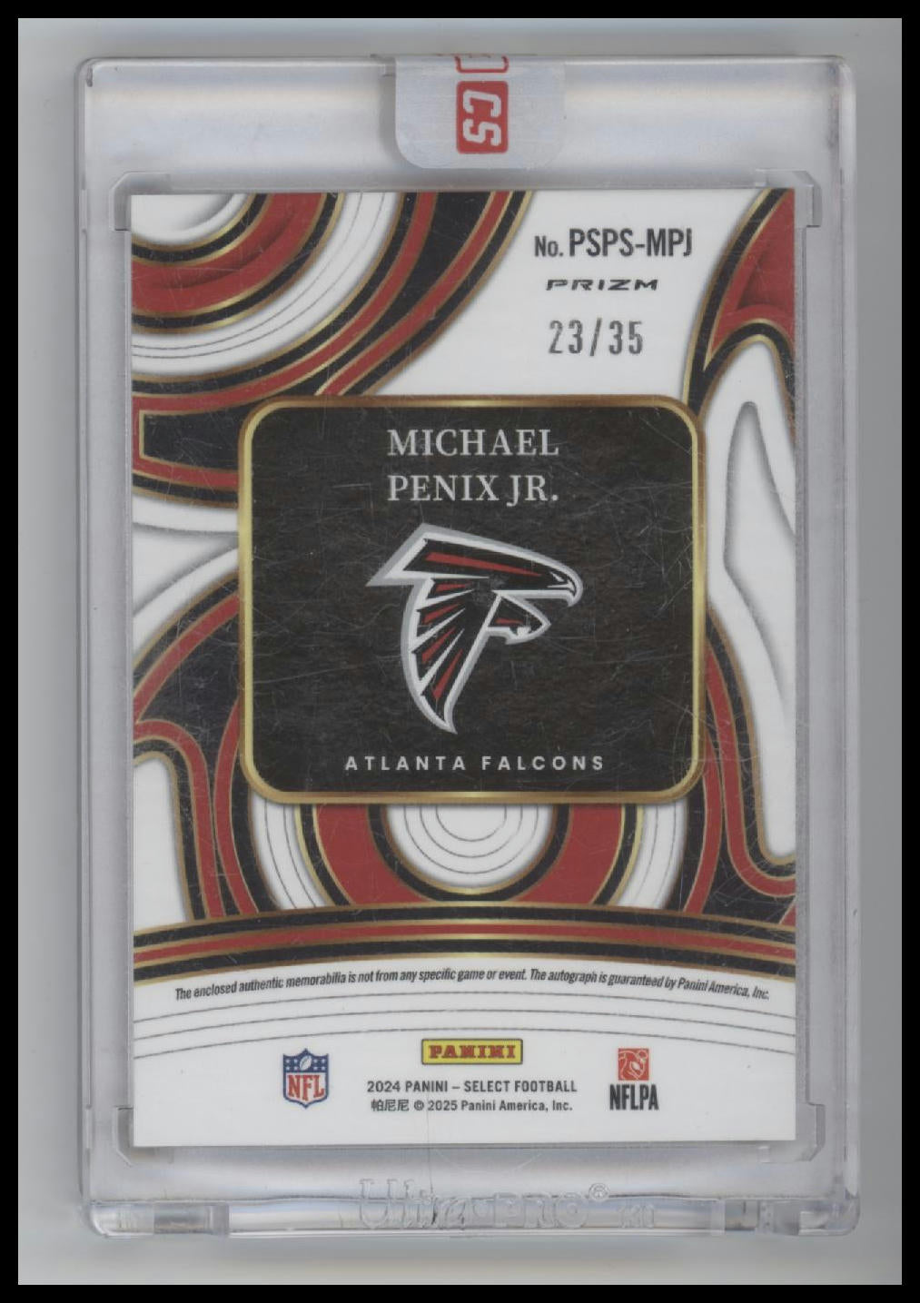 2024 Panini Select Auto Neon Orange Pulsar P. Michael Penix Jr. #/35 #PSPS-MPJ
