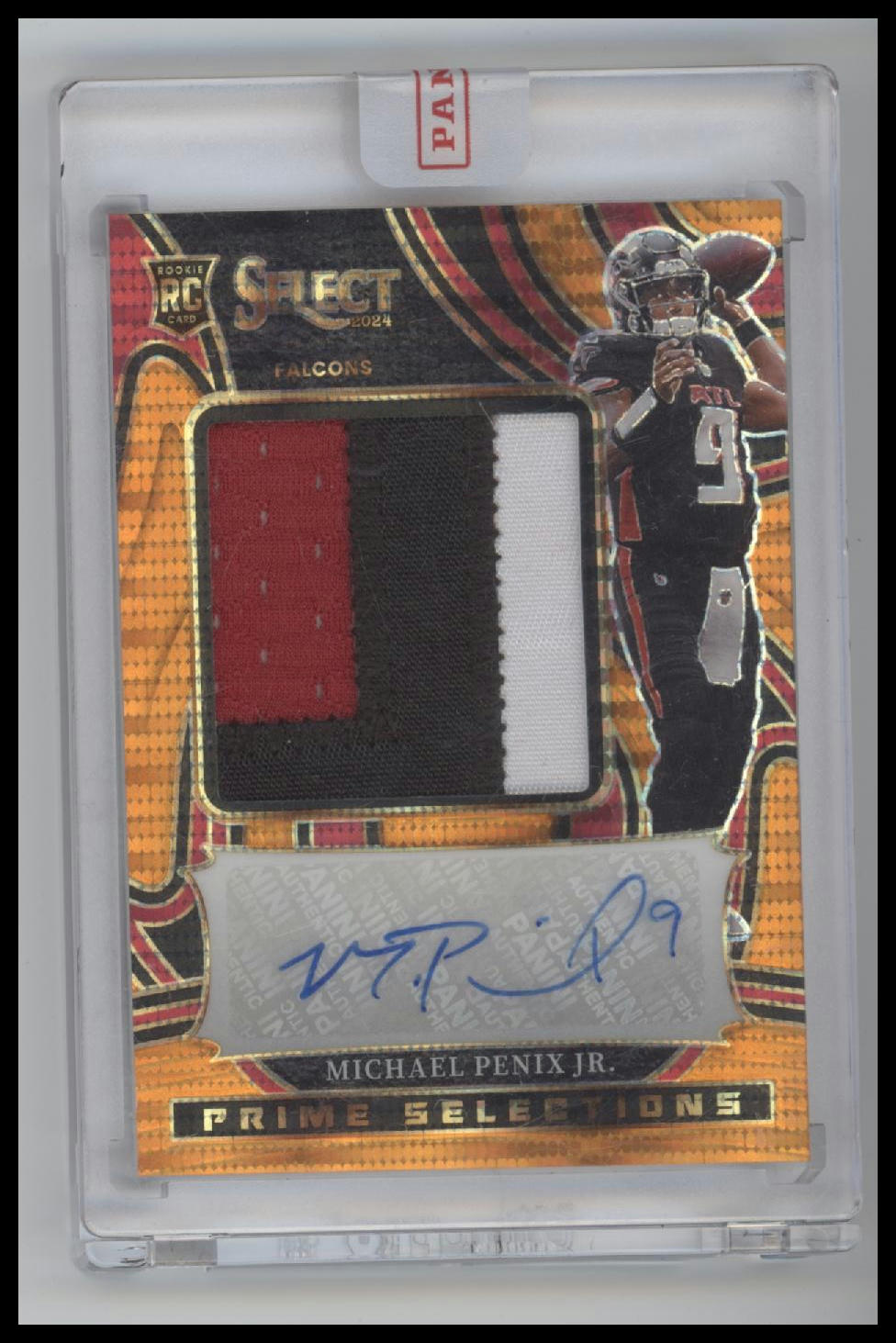 2024 Panini Select Auto Neon Orange Pulsar P. Michael Penix Jr. #/35 #PSPS-MPJ