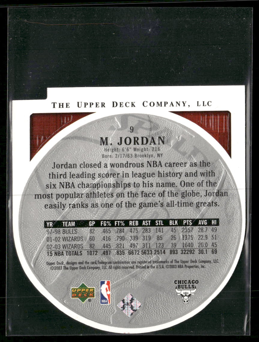 2003-04 Upper Deck Standing O Die Cuts/Embossed Michael Jordan #9