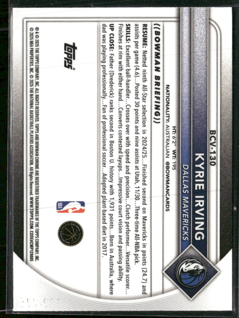 2025-26 Bowman Chrome Burgundy Mojo Refractors Kyrie Irving #/275 #BCV-130