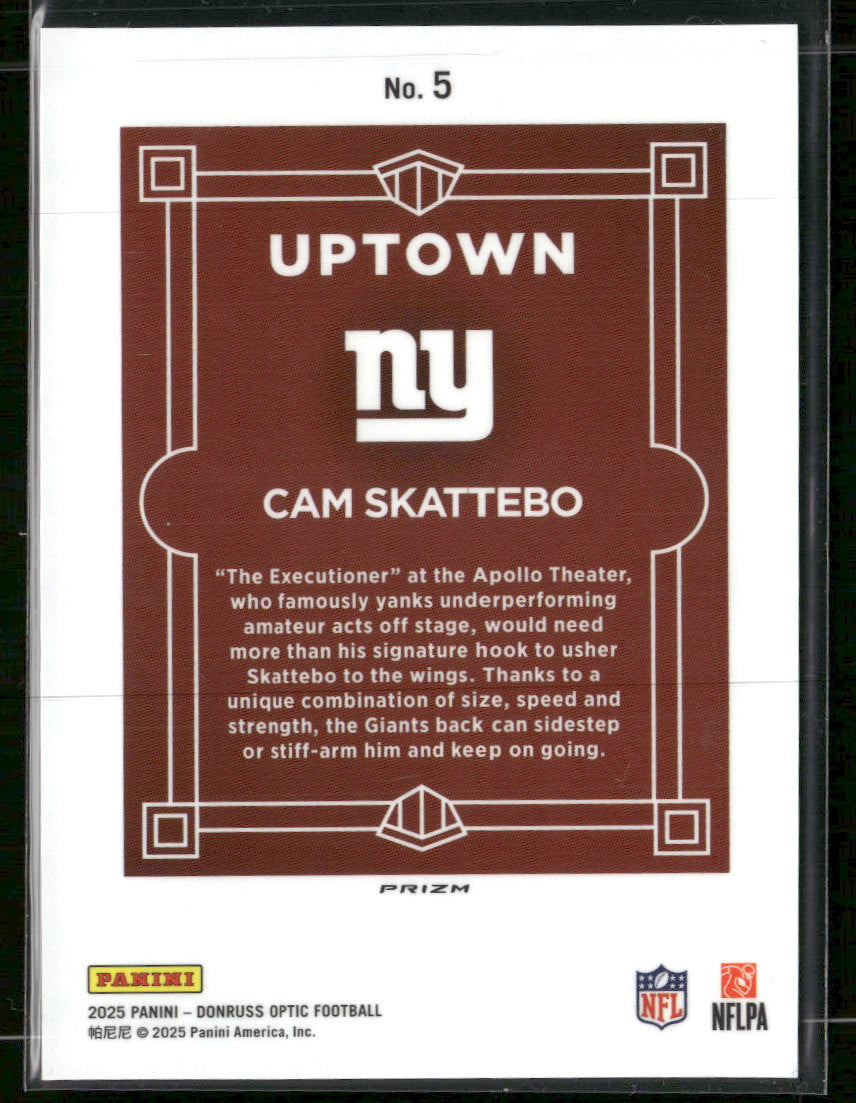 2025 Donruss Optic Uptown Cam Skattebo #5