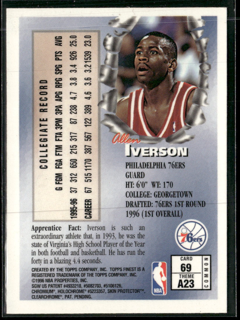1996-97 Finest Allen Iverson Rookie #69