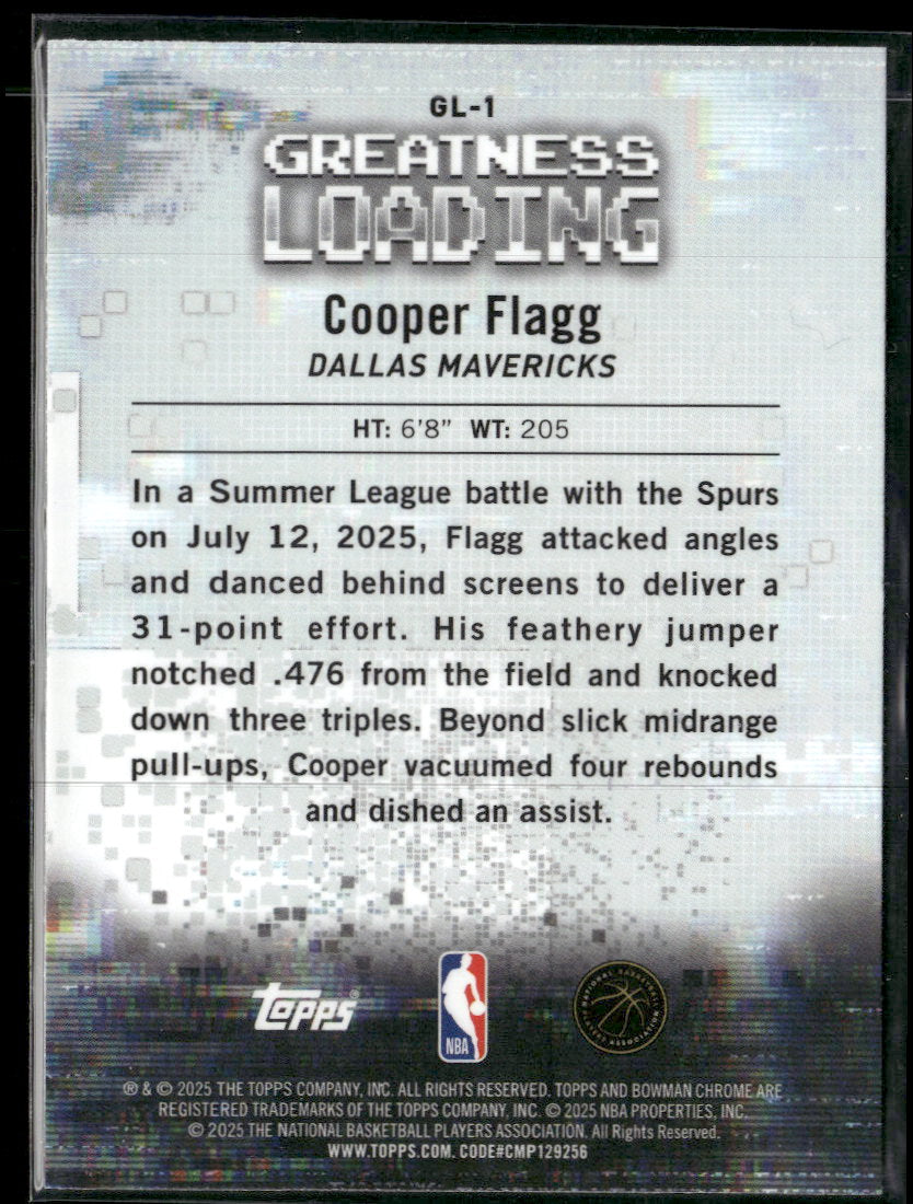 2025-26 Bowman Greatness Loading Cooper Flagg #GL-1
