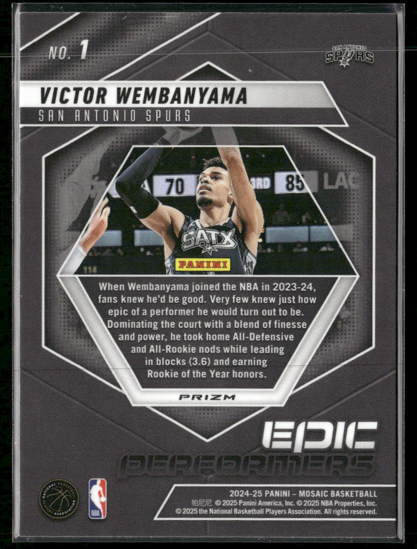 2024-25 Panini Mosaic Epic Performers Mosaic Victor Wembanyama #1