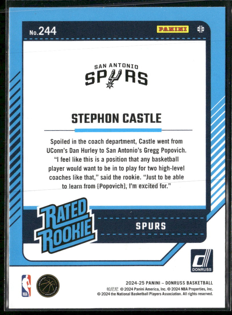 2024-25 Donruss Holo Green Laser Stephon Castle Rookie #244