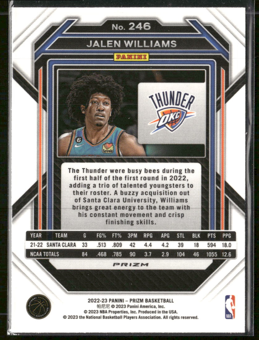 2022-23 Panini Prizm Prizms Red Ice Jalen Williams #246