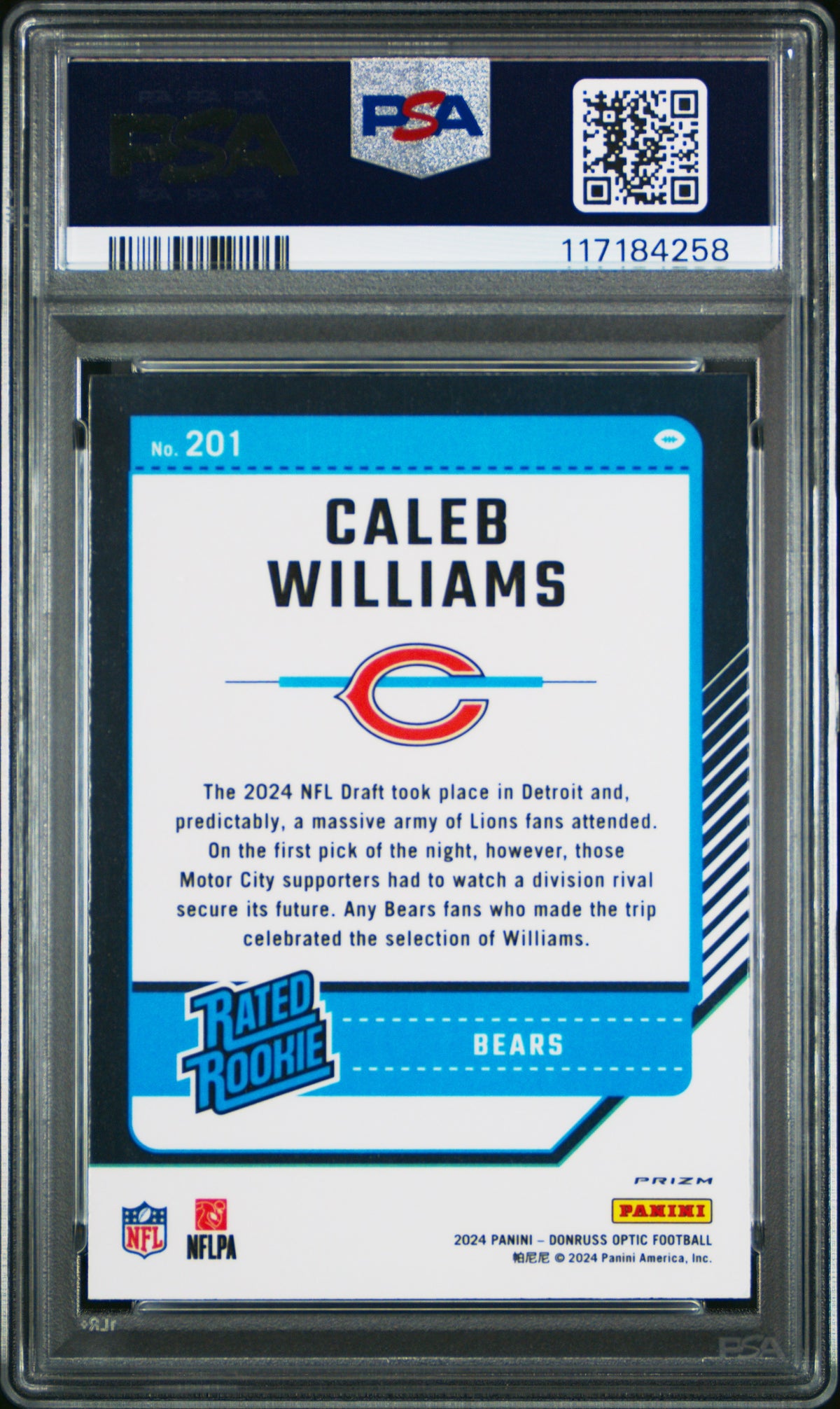 2024 Panini Donruss Optic Holo Caleb Williams 10 PSA #201