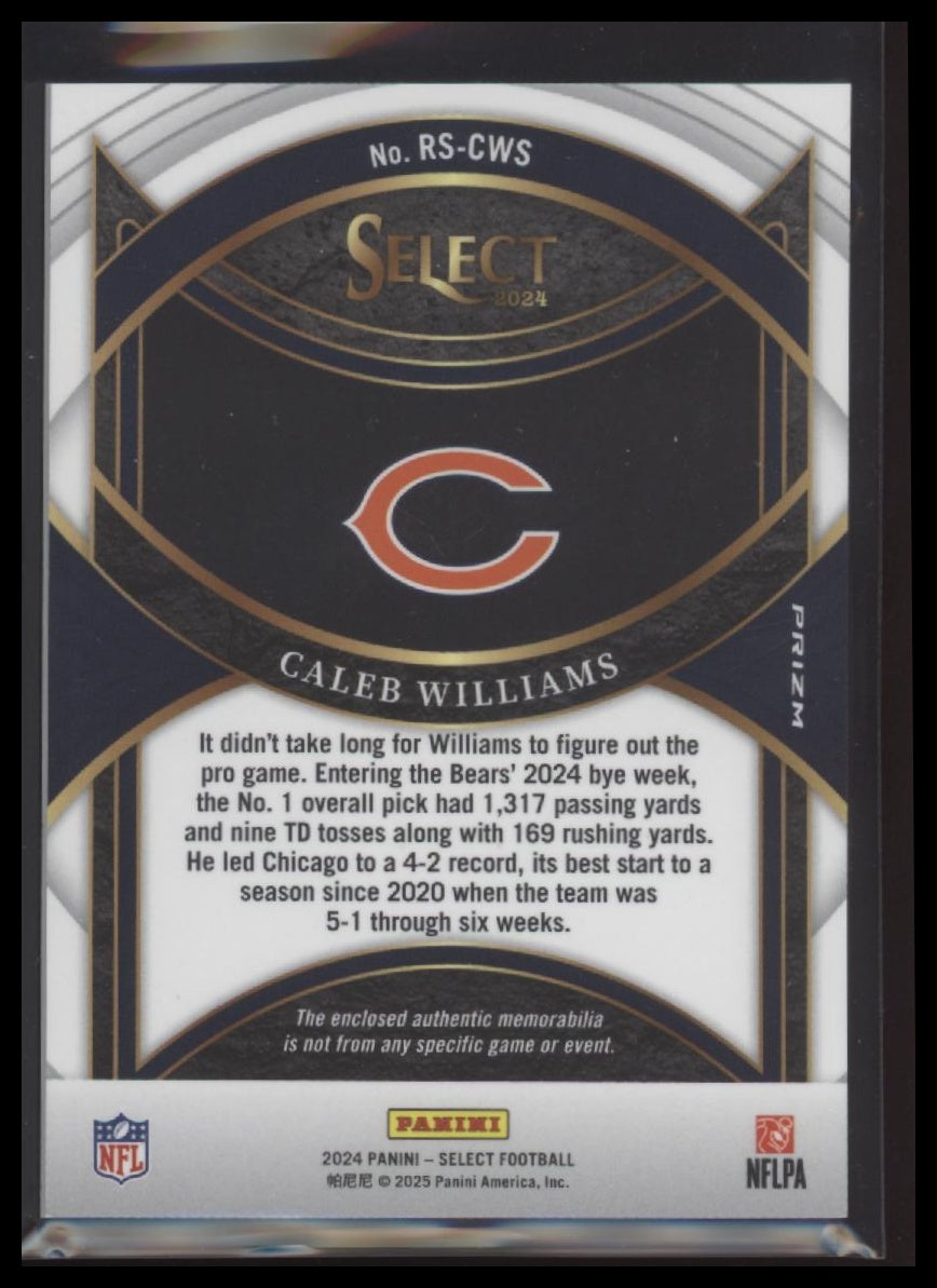 2024 Panini Select Rookie Swatches Red Prizm Caleb Williams #RS-CWS