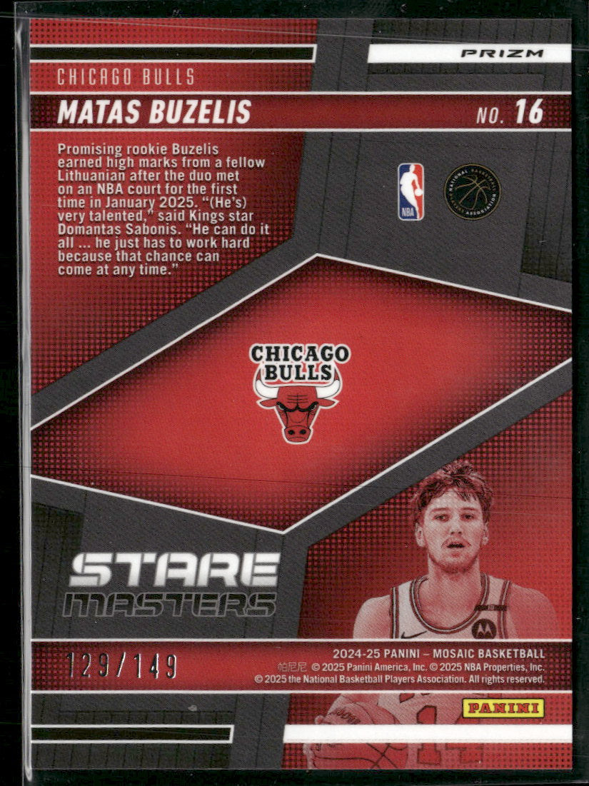 2024-25 Panini Mosaic Stare Masters Pink Mosaic Matas Buzelis #/149 #16