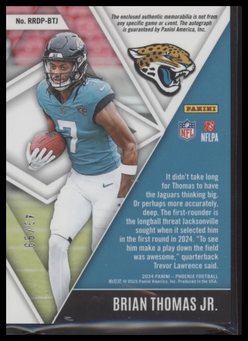 2024 Panini Phoenix Rookie Dual Patch Autographs Red /99 Brian Thomas Jr.