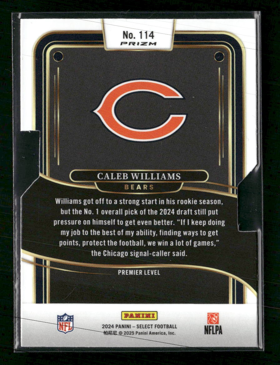 2024 Panini Select Silver Prizm Die Cut Caleb Williams Rookie #114