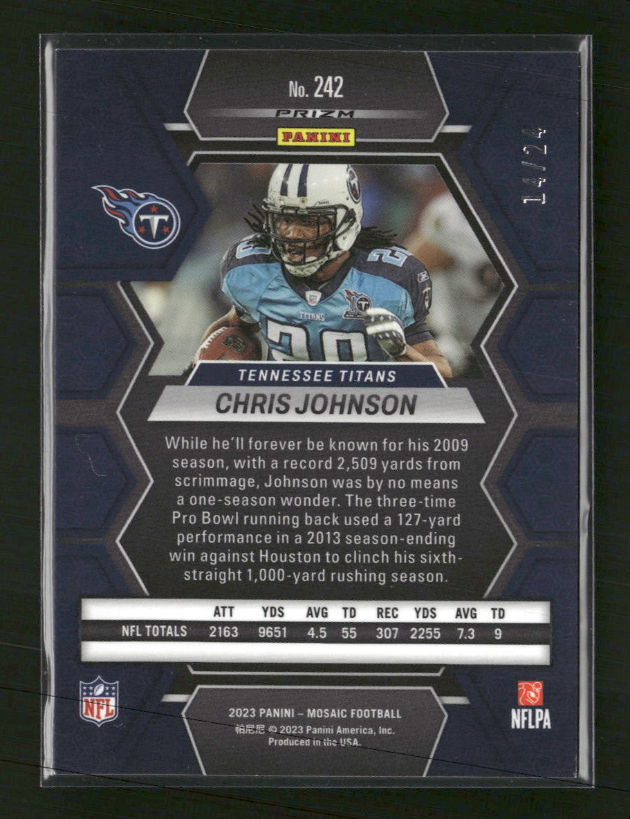 2023 Panini Mosaic Gold Sparkle Chris Johnson #/24 #242