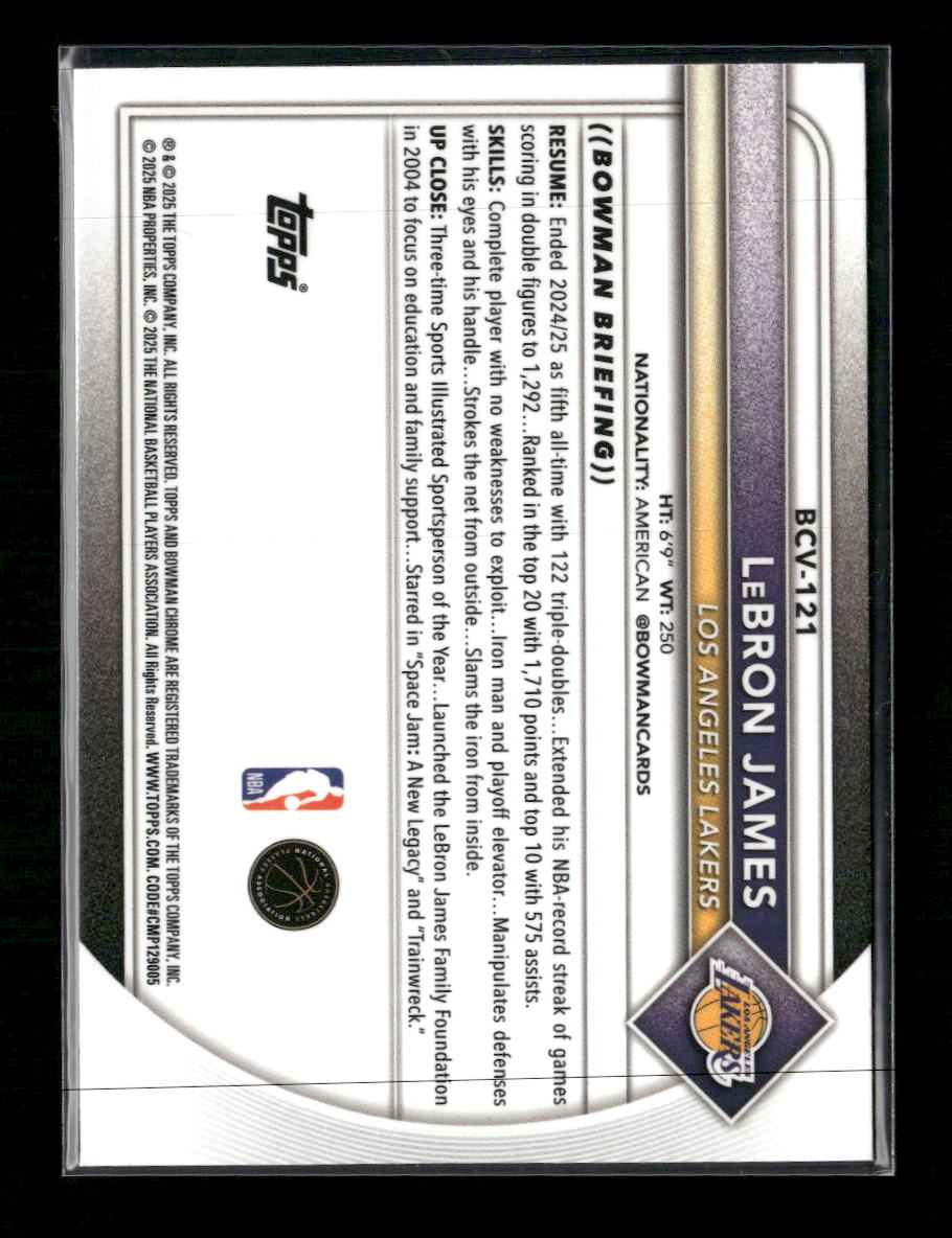 2025-26 Bowman Chrome Navy Mojo Refractors LeBron James #/175 #BCV-121