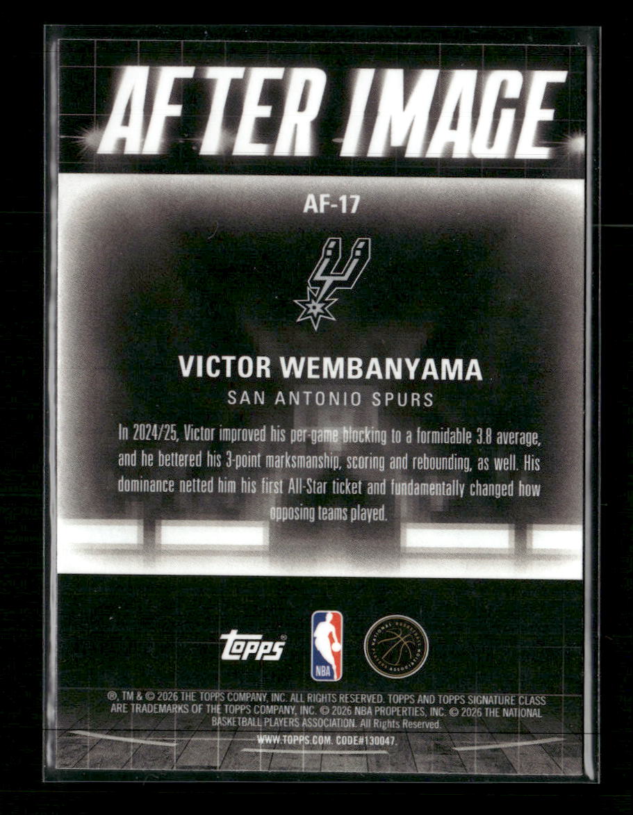 2025-26 Topps Signature Class After Image Victor Wembanyama #AF-17