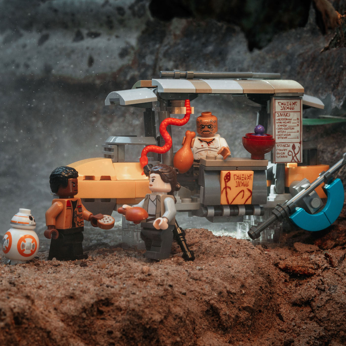SW Rathtar Meat Food Skiff Set made using LEGO parts - B3 Customs