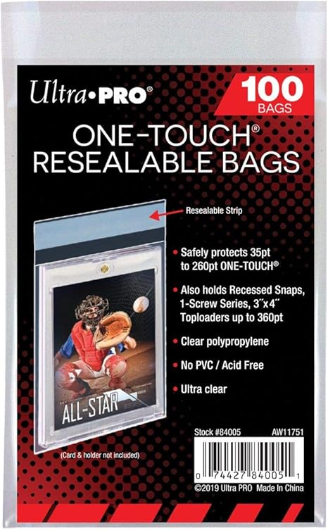 Bolsas resellables Ultra Pro One-Touch, 100 unidades 