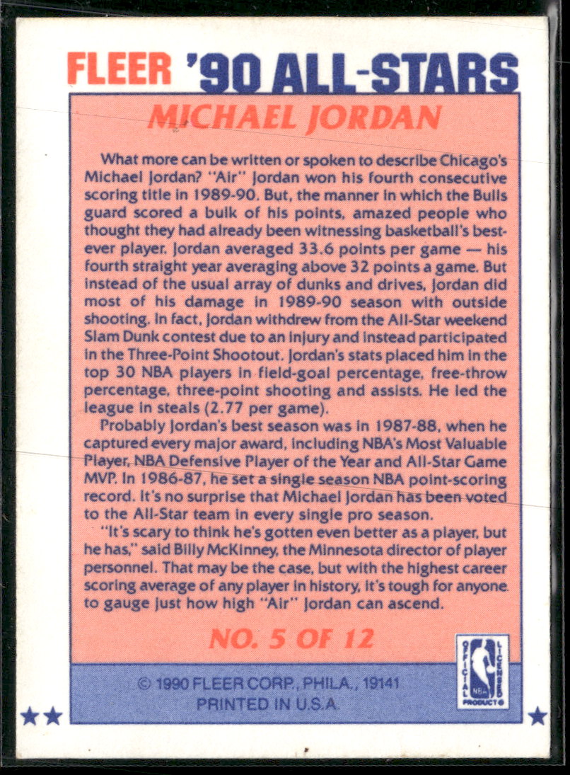 1990-91 Fleer All-Stars Michael Jordan #5