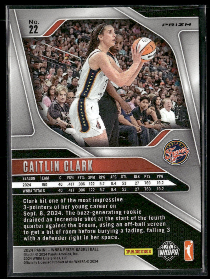 2024 Panini Prizm WNBA Ice Prizms Caitlin Clark Rookie #22