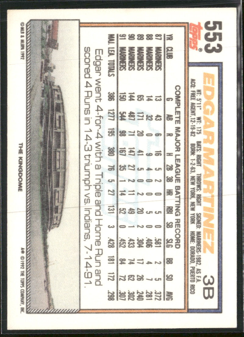 2020 Topps Archives Signature Retired Player Edition - Edgar Martinez  #/8  #553