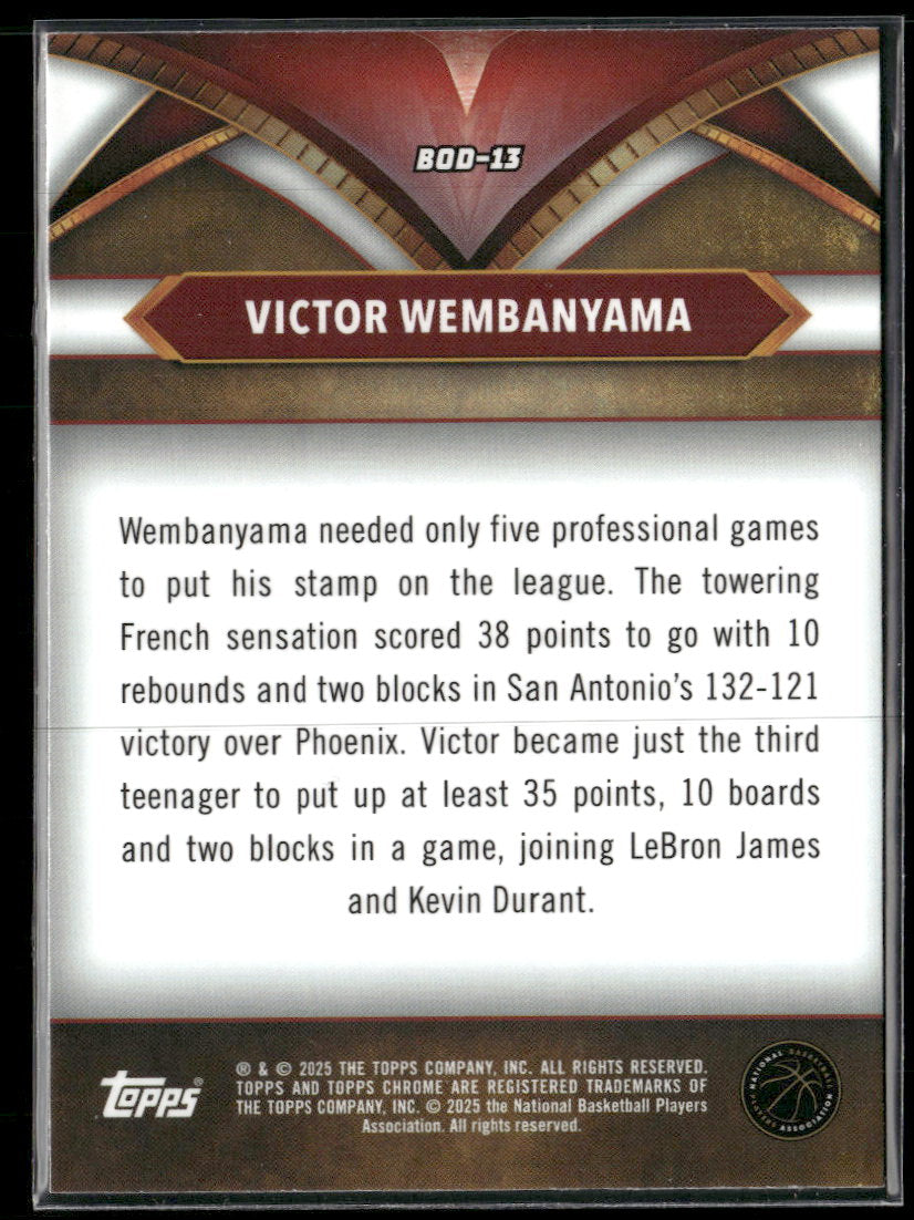 2024-25 Topps Chrome Ball of Duty Blue Refractor Victor Wembanyama #BOD-13