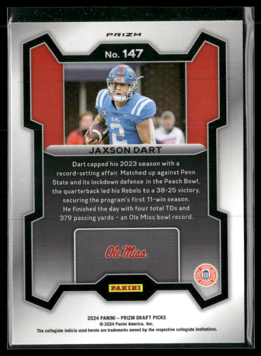 2024 Panini Prizm Draft Picks Silver Prizm Jaxson Dart #147