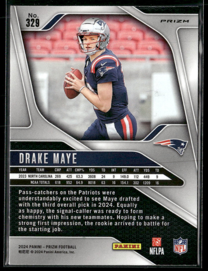 2024 Panini Prizm Green Wave Drake Maye Rookie #329