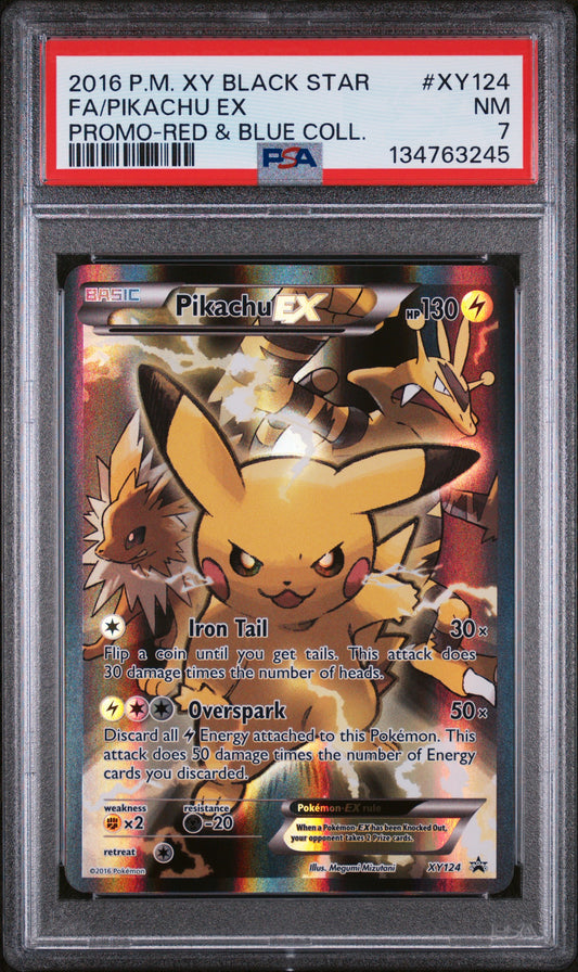 2016 Pokemon Xy Promo-Red & Blue Coll. Fa/Pikachu Ex 7 PSA #XY124