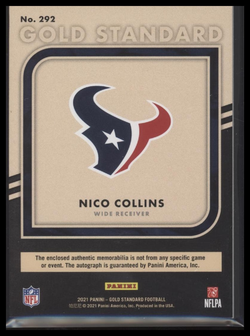 2021 Panini Gold Standard Nico Collins #/149 Auto #292