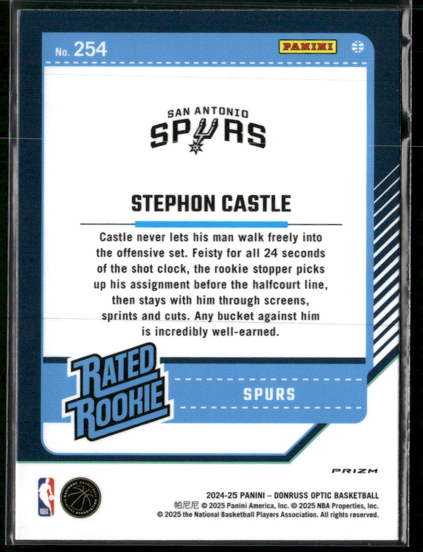 2024-25 Donruss Optic Purple Shock Stephon Castle Rookie #254