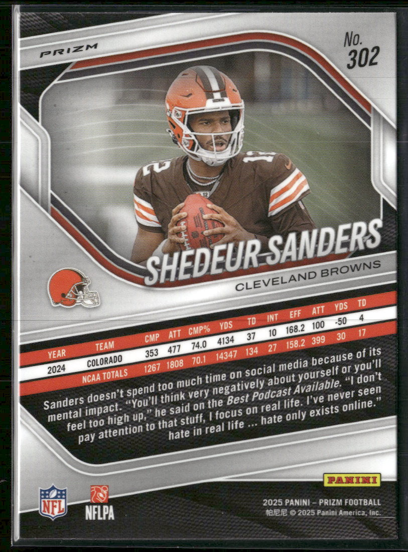 2025 Panini Prizm Silver Shedeur Sanders #302