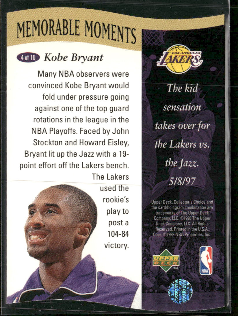 1997-98 Collector's Choice Memorable Moments Kobe Bryant #4