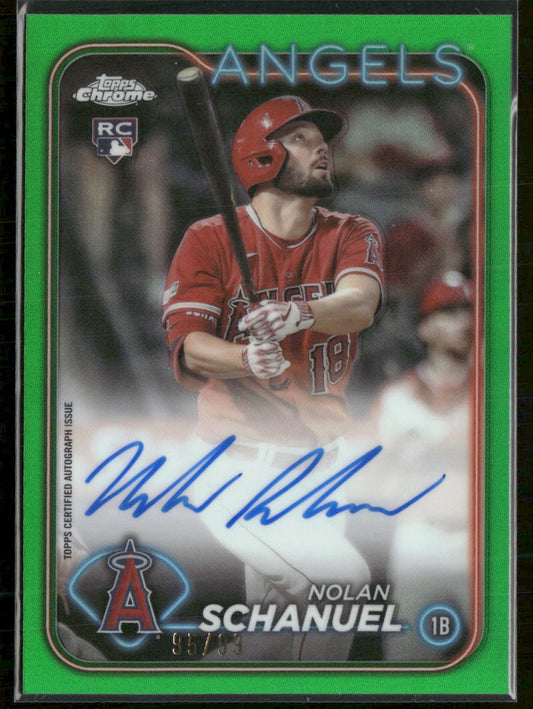 2024 Topps Chrome Rookie Auto Green Refractor Nolan Schanuel #/99 Auto #RA-NS