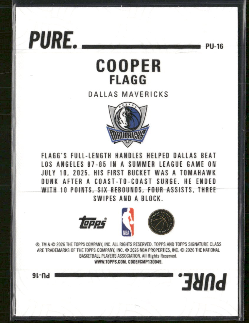 2025-26 Topps Signature Class Pure Cooper Flagg #PU-16