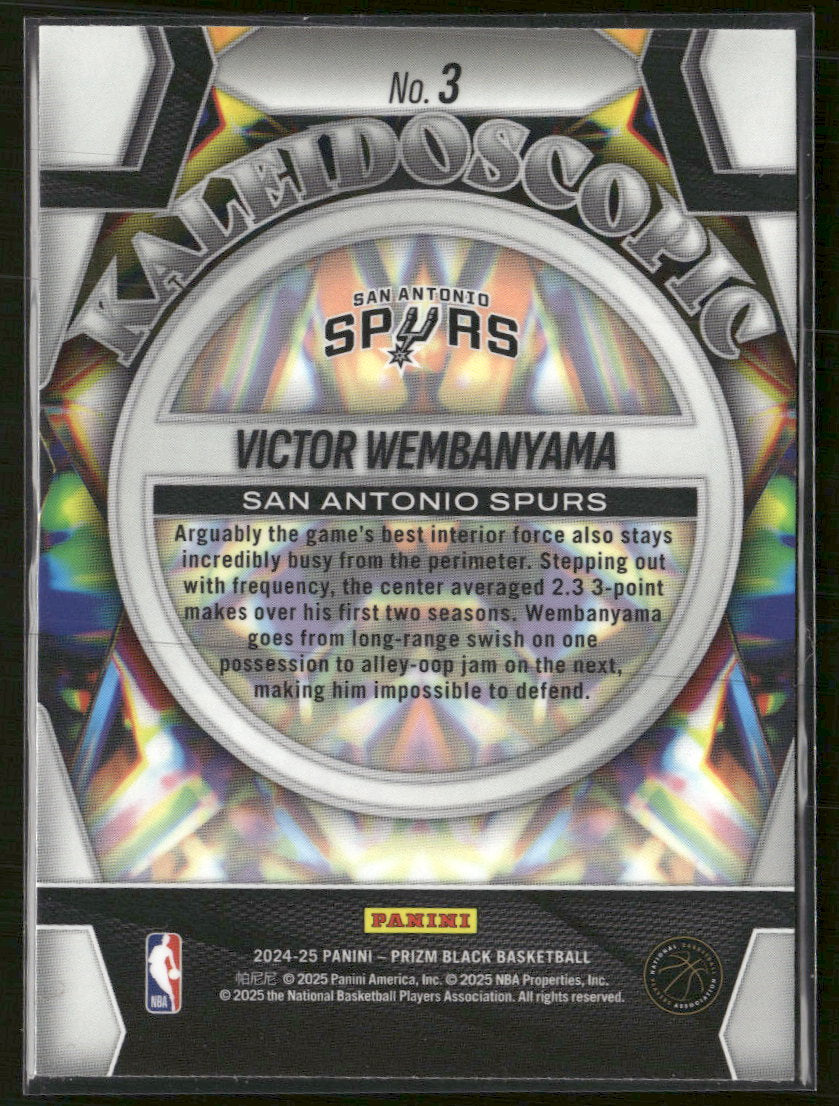 2024-25 Panini Prizm Black Kaleidoscopic Victor Wembanyama #3
