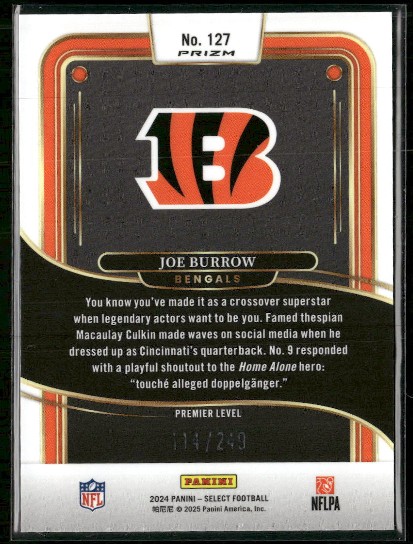 2024 Panini Black & Red Prizm Shock Joe Burrow #127 /249