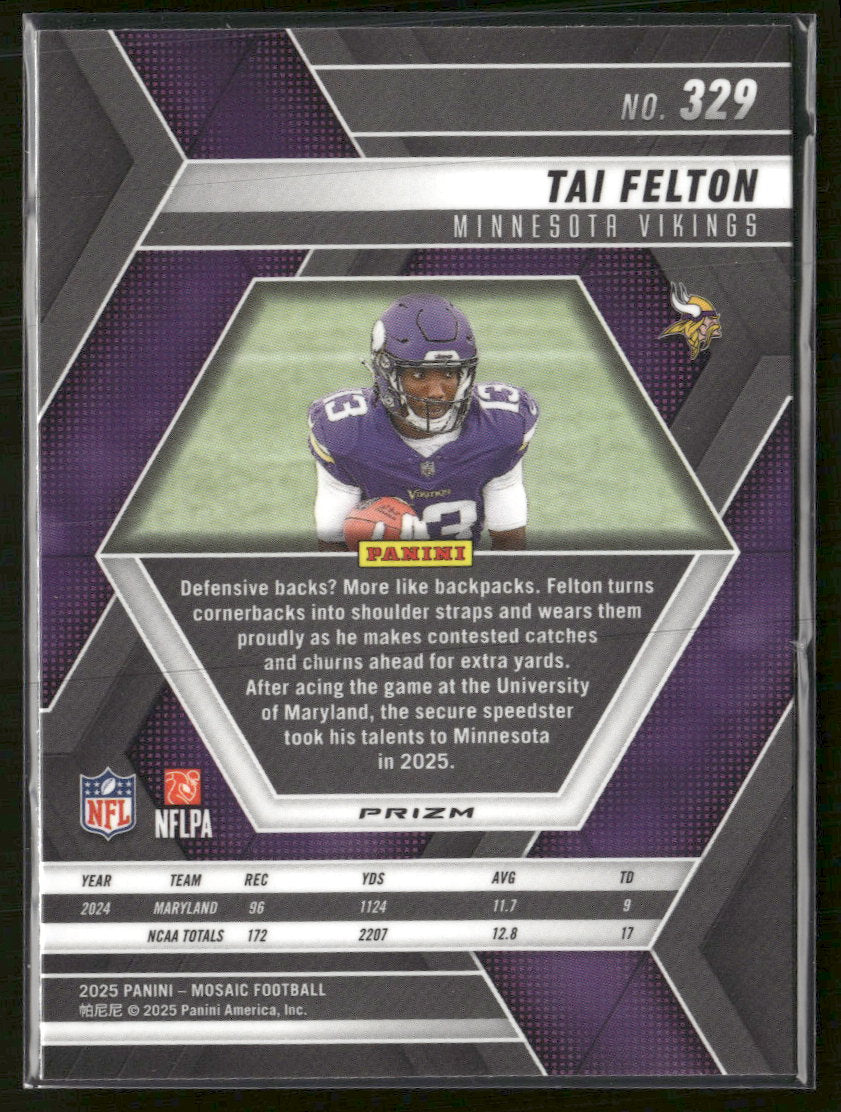 2025 Panini Mosaic Mosaic Genesis Tai Felton Rookie #329